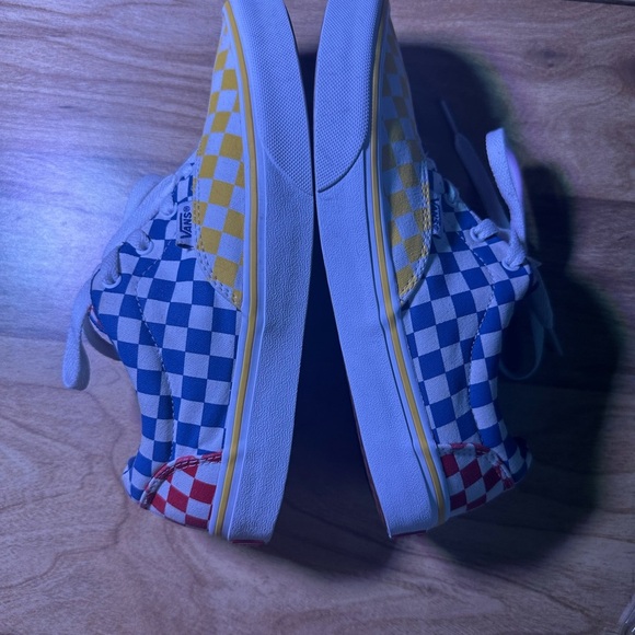 Vans Blue and Yellow Checkered Sneakers - Picture 10 of 13